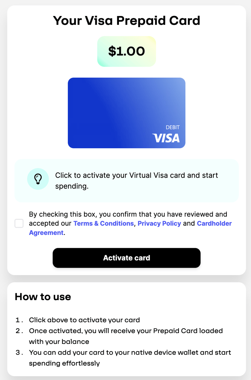 5 - gift card redemption page