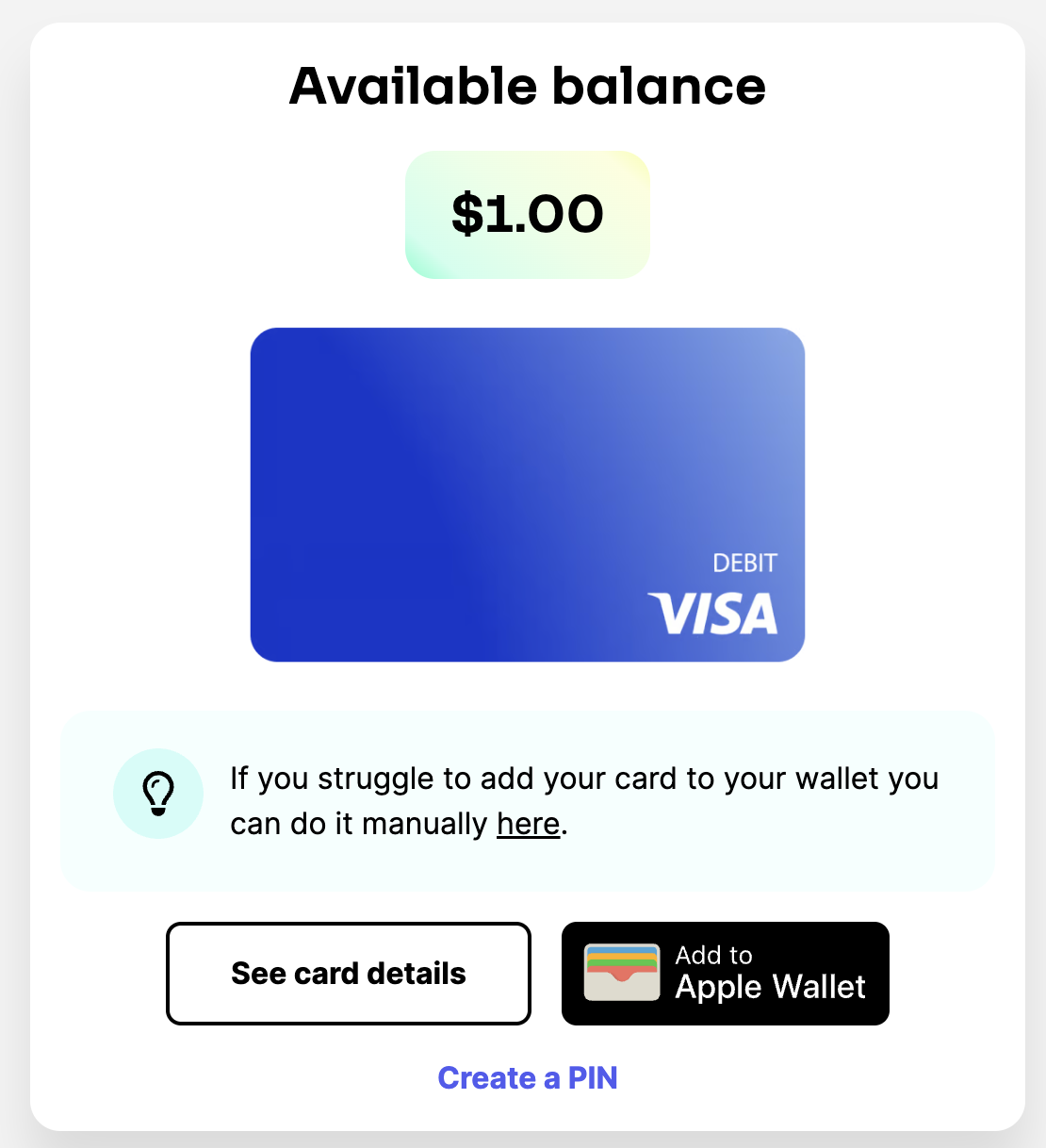 6 - activate card clicked