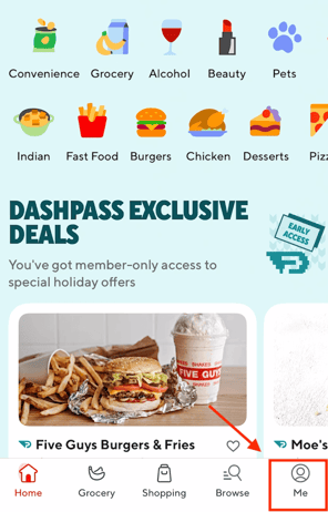 How to Redeem DoorDash Gift Card Step 1