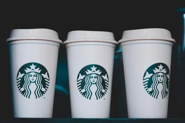 3 Starbucks coffee cups