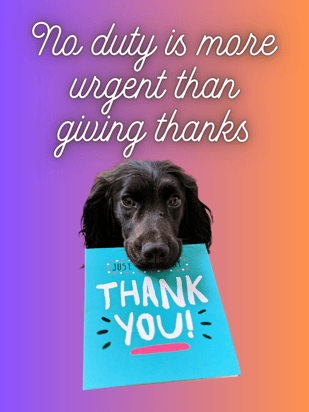 No duty is more urgent than giving thanks