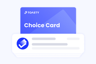 depiction of the Toasty Choice Card, signifying another important aspect of employee recognition