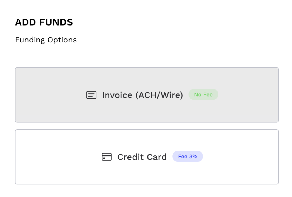 Options for loading funds to your accounts so that you can send gift cards online
