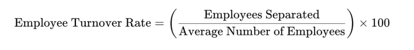 calculation for the employee turnover rate