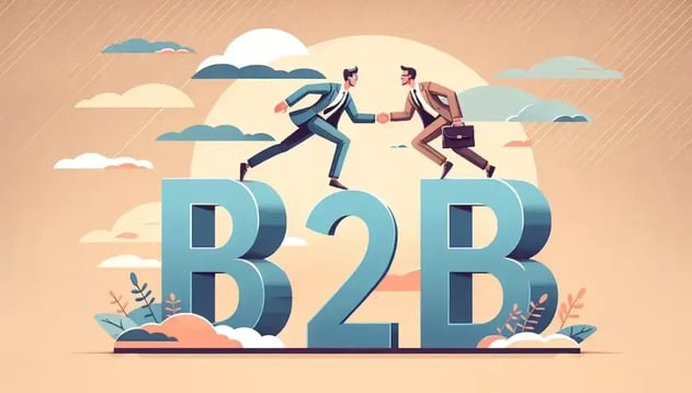 B2B employees shaking hands