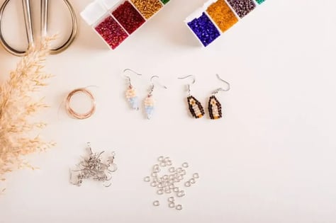 Beads and diy earrings
