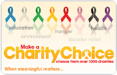 Charity choice gift card