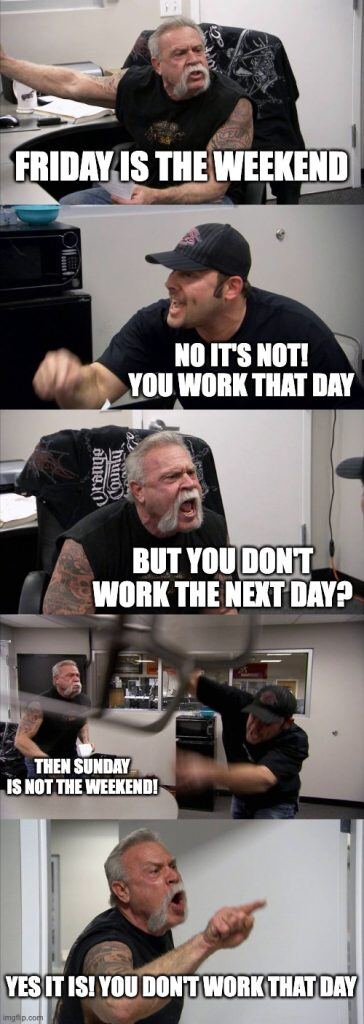 friday meme about the weekend
