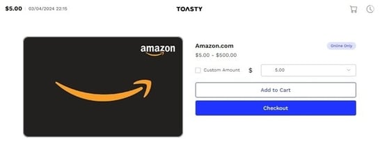 gift card incentives example Amazon gift card