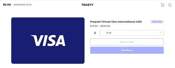 Open-loop Visa gift card, an example of gift card incentives