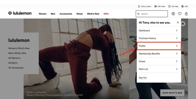 How to redeem Lululemon gift cards step 2