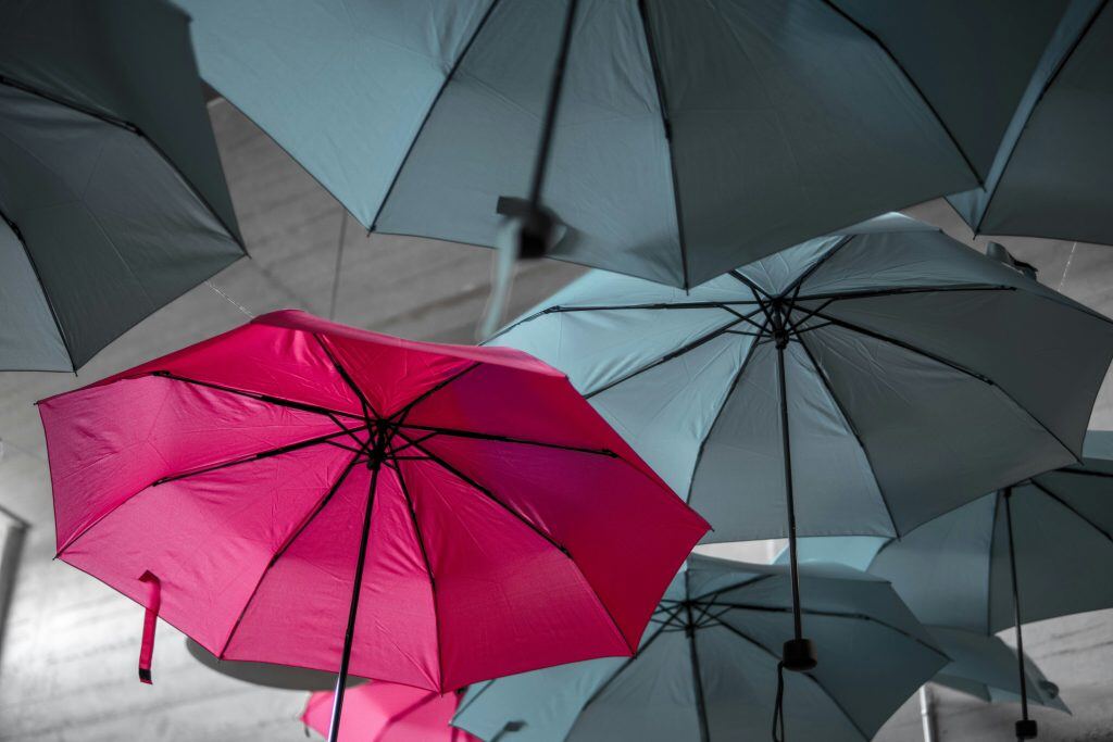 umbrellas, an example of a holiday gift for clients.
