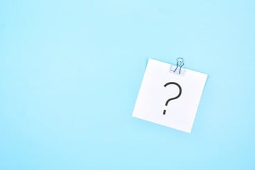 question mark sky blue