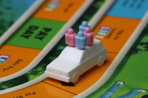 A close up of the game of life, which can be given as a gift to employees