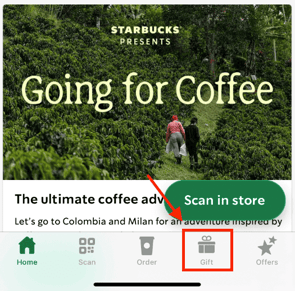 How to redeem a Starbucks gift card in app step 3