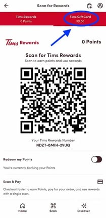 Tim Hortons mobile redemption step 2