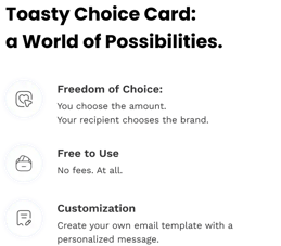 Toasty Choice Card features