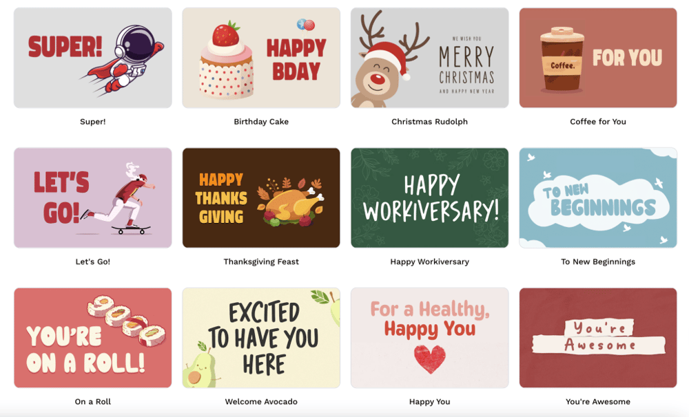 Toasty premade gift card designs