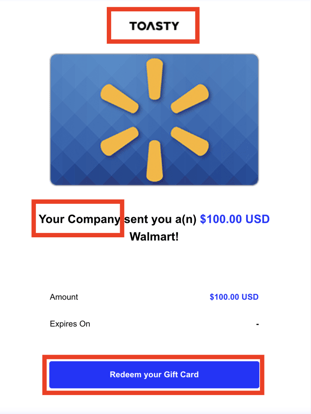 Walmart gift card customization