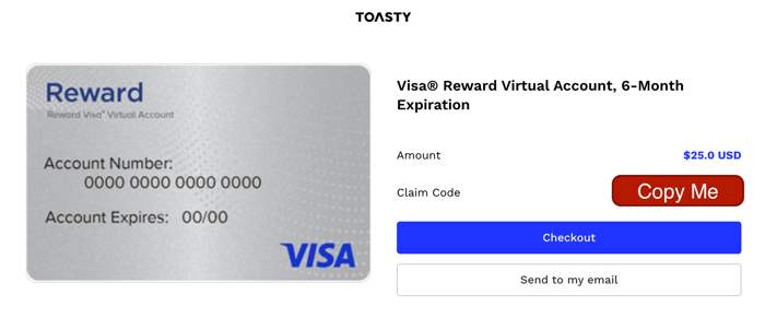 redeeming a US Visa gift card