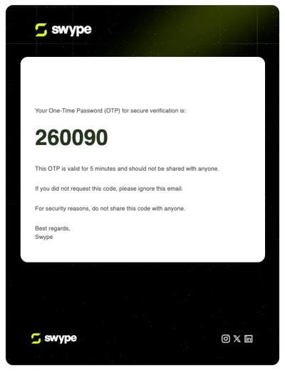 Swype Global Mastercard Redemption Step 6