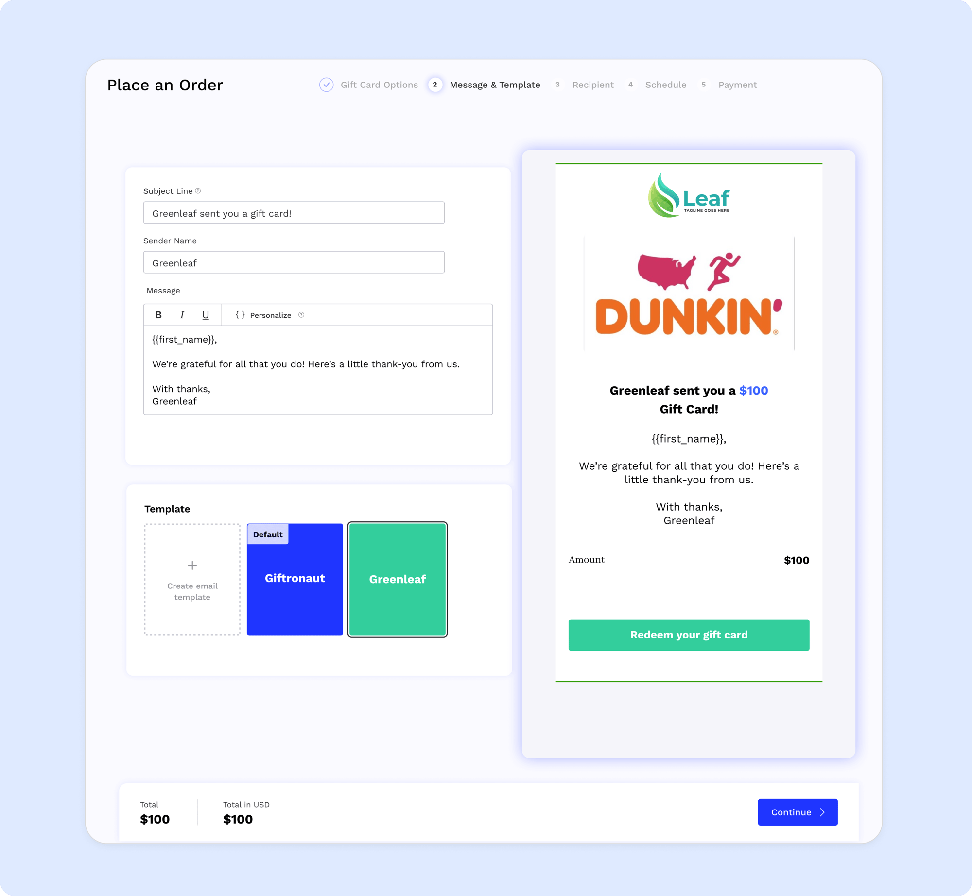 bulk dunkin gift cards