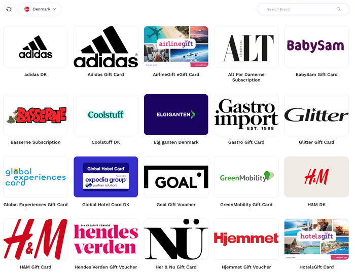 denmark gift card catalog
