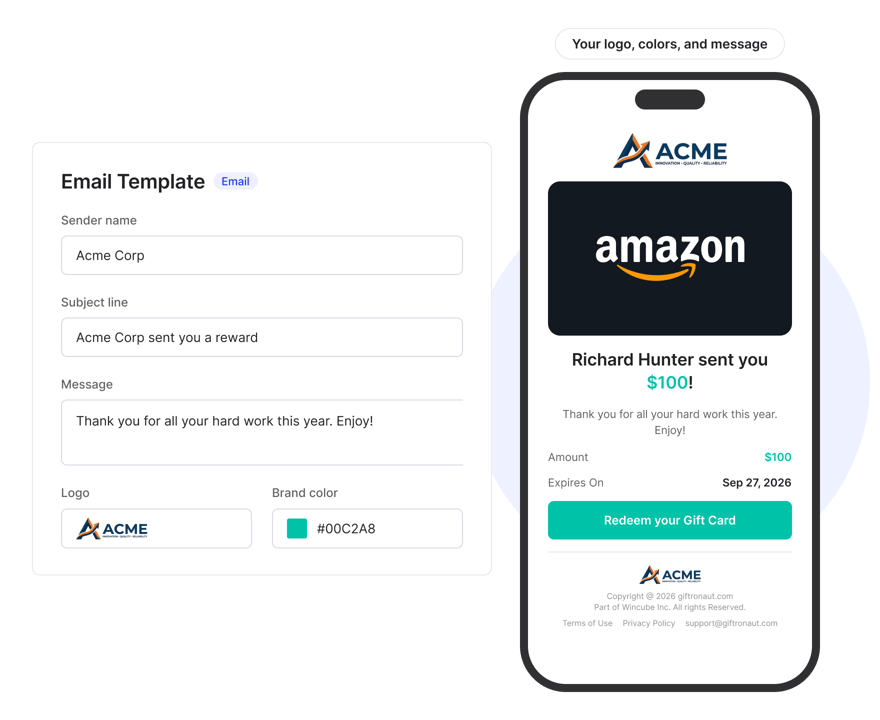 Email for a fully branded experience
