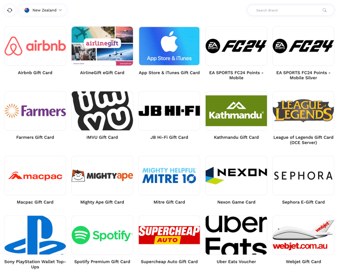 new zealand brand catalog