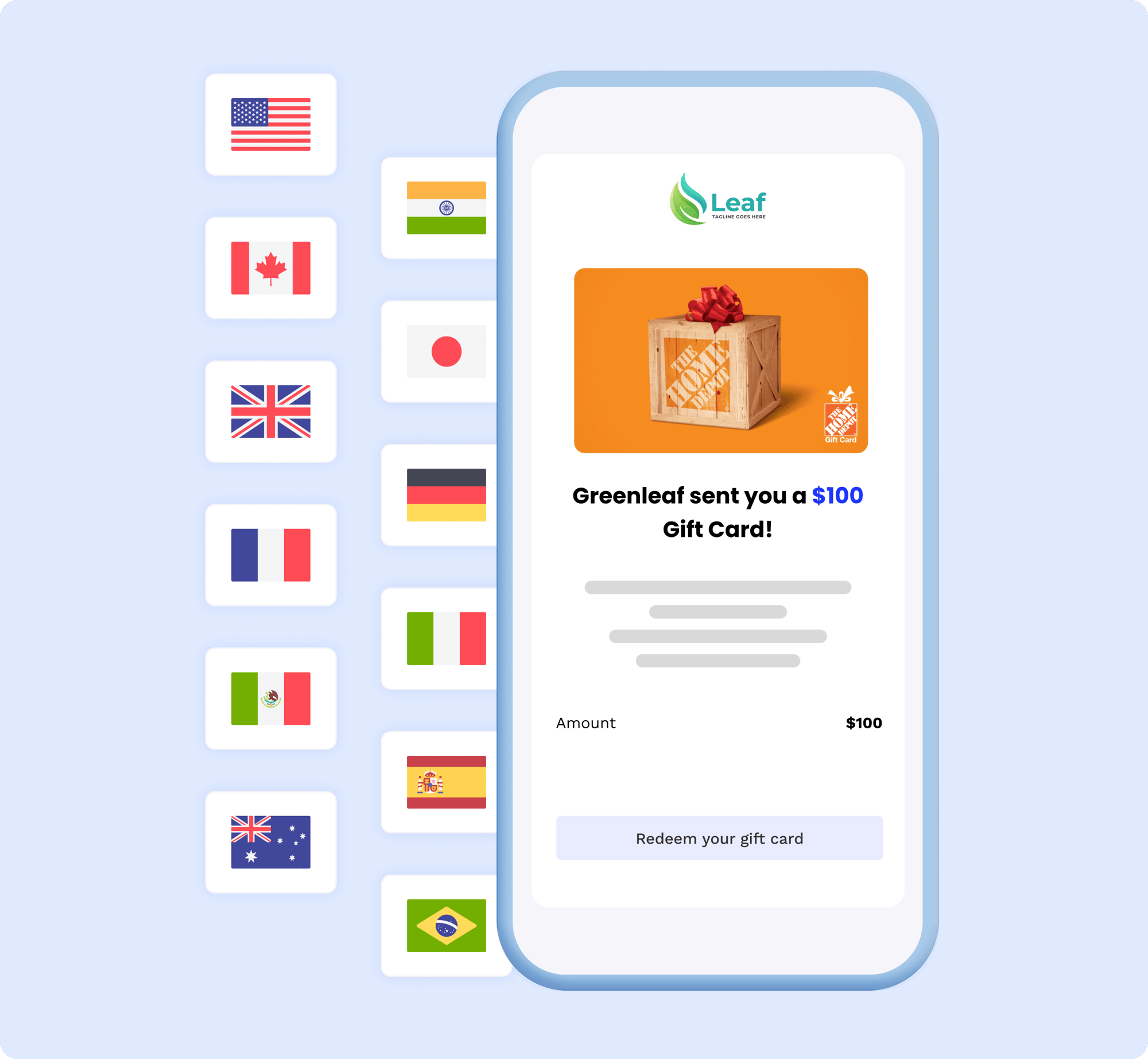 redeem home depot gift card