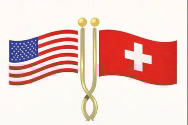 us and switzerland flags