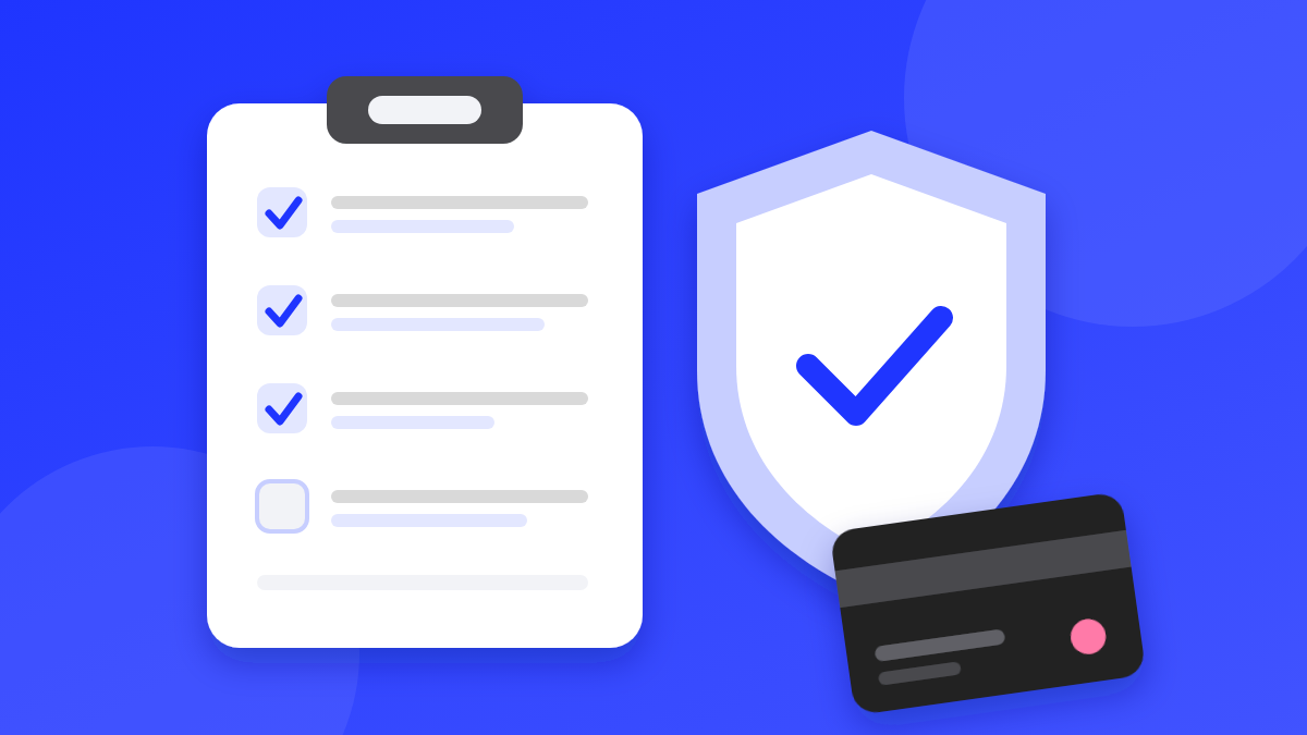 Illustration of a clipboard with checked boxes beside a shield and a gift card, representing a review that protects research participants