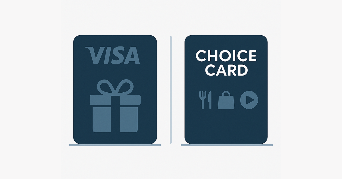 Visa Gift Cards vs Digital Choice Cards: 5 Key Differences for HR Teams