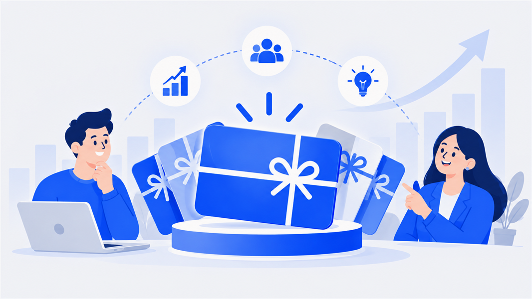 Cover of the guide to choosing, funding and sending corporate gift cards