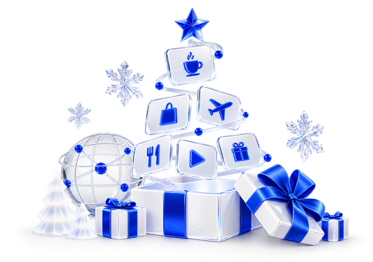 Employee holiday gifts: Giftronaut Choice Card Holiday Illustration