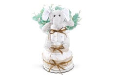 Elephant plush diaper cake